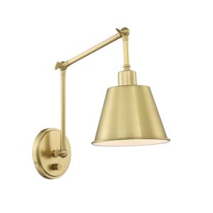 Crystorama Mitchell 30 Inch Wall Lamp in Aged Brass