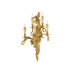 Metropolitan European 5 Lt Wall Sconce in Aged French Gold