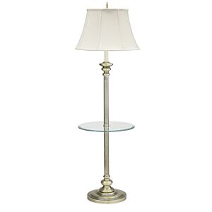 Newport 1-Light Floor Lamp in Antique Brass
