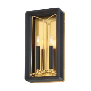 Metropolitan Sable Point 2 Light Wall Sconce in Sand Black with Honey Gold Accents