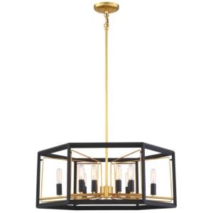 Metropolitan Sable Point 12 Light 26 Inch Pendant Light in Sand Black with Honey Gold Accents