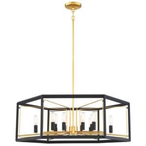 Metropolitan Sable Point 12 Light 32 Inch Pendant Light in Sand Black with Honey Gold Accents
