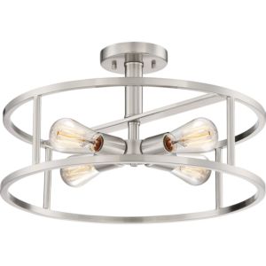 Quoizel New Harbor 18 Inch 4 Light Ceiling Light in Brushed Nickel