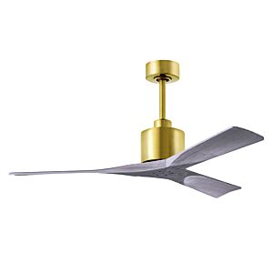 Nan 6-Speed DC 52 Ceiling Fan in Brushed Brass with Barnwood Tone blades