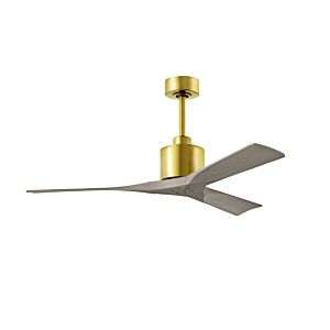 Nan 6-Speed DC 52 Ceiling Fan in Brushed Brass with Gray Ash blades
