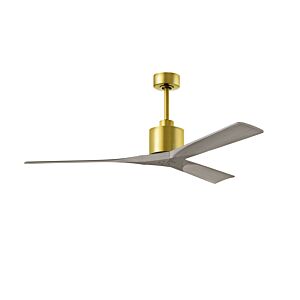 Nan 6-Speed DC 60 Ceiling Fan in Brushed Brass with Gray Ash blades