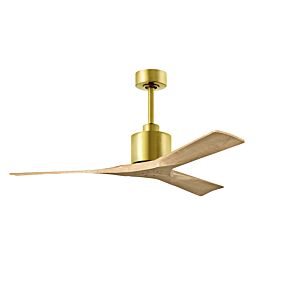 Nan 6-Speed DC 52 Ceiling Fan in Brushed Brass with Light Maple Tone blades