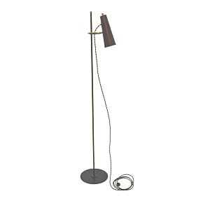 House of Troy Norton 59 Inch Floor Lamp in Chestnut Bronze with Antique Brass Accents