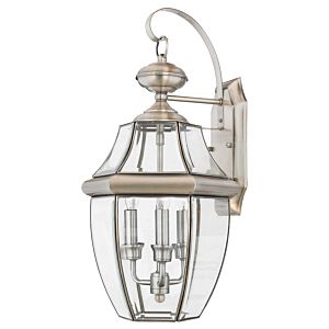 Quoizel Newbury 3 Light 12 Inch Outdoor Wall Lantern in Pewter