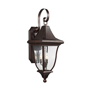 Feiss Oakmont 33.75 Inch 3 Light Outdoor Wall Lantern in Patina Bronze