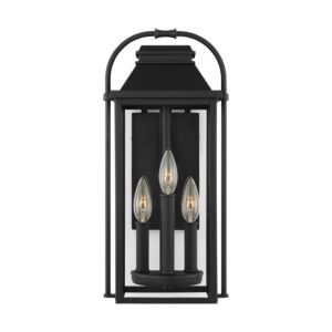 Wellsworth 3-Light Outdoor Wall Sconce in Textured Black