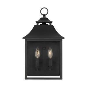 Galena 2-Light Outdoor Wall Sconce in Textured Black
