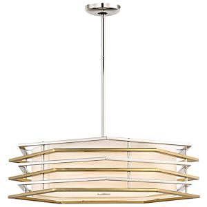 George Kovacs Levels 26 Inch Pendant Light in Polished Nickel with Honey Gold