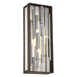 George Kovacs Bars 17 Inch Outdoor Wall Light in Bronze with Silver