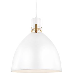 Brynne Pendant Light in Flat White And Chrome by Sean Lavin