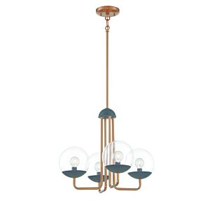 George Kovacs Outer Limits 4 Light Chandelier in Painted Bronze with Natural Brush