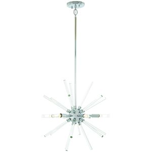 George Kovacs Spiked 6 Light 18 Inch Pendant Light in Chrome