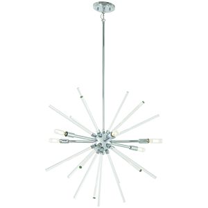 George Kovacs Spiked 6 Light 25 Inch Pendant Light in Chrome