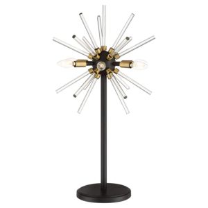 George Kovacs Spiked 6 Light 31 Inch Table Lamp in Painted Bronze with Natural Brush