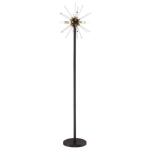 George Kovacs Spiked 6 Light 71 Inch Floor Lamp in Painted Bronze with Natural Brush