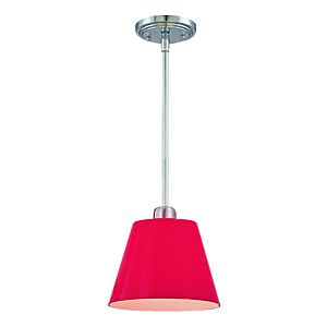George Kovacs Pendants Pendant Light in Red and Brushed Nickel