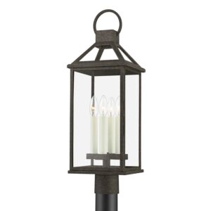 Sanders 4-Light Outdoor Post Mount in French Iron