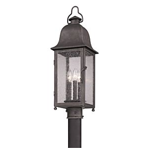 Troy Larchmont 3 Light 25 Inch Outdoor Post Light in Aged Pewter