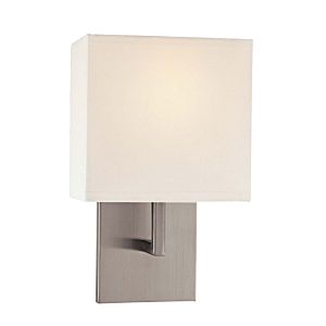 George Kovacs Squared Fabric Wall Sconce in Brushed Nickel