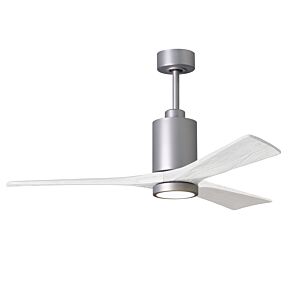 Patricia 6-Speed DC 52" Ceiling Fan w/ Integrated Light Kit in Brushed Nickel with Matte White blades