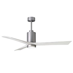 Patricia 6-Speed DC 60" Ceiling Fan w/ Integrated Light Kit in Brushed Nickel with Matte White blades
