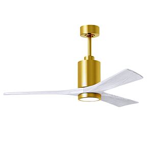 Patricia 6-Speed DC 52" Ceiling Fan w/ Integrated Light Kit in Brushed Brass with Matte White blades