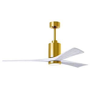 Patricia 6-Speed DC 60" Ceiling Fan w/ Integrated Light Kit in Brushed Brass with Matte White blades