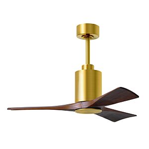 Patricia 6-Speed DC 42" Ceiling Fan w/ Integrated Light Kit in Brushed Brass with Walnut Tone blades