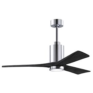 Patricia 6-Speed DC 52" Ceiling Fan w/ Integrated Light Kit in Polished Chrome with Matte Black blades