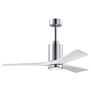 Patricia 6-Speed DC 52" Ceiling Fan w/ Integrated Light Kit in Polished Chrome with Matte White blades