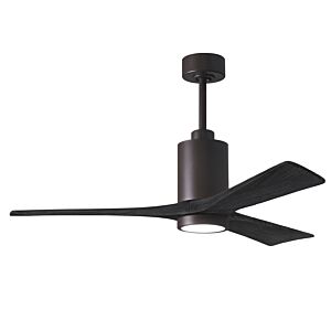 Patricia 6-Speed DC 52" Ceiling Fan w/ Integrated Light Kit in Textured Bronze with Matte Black blades