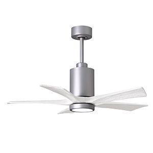 Patricia 6-Speed DC 42" Ceiling Fan w/ Integrated Light Kit in Brushed Nickel with Matte White blades