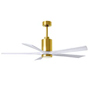 Patricia 6-Speed DC 60" Ceiling Fan w/ Integrated Light Kit in Brushed Brass with Matte White blades