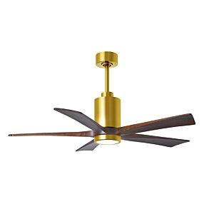 Patricia 6-Speed DC 52" Ceiling Fan w/ Integrated Light Kit in Brushed Brass with Walnut Tone blades