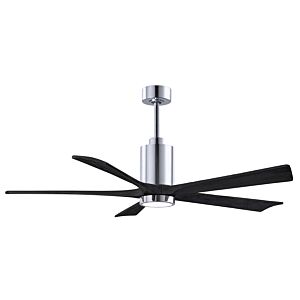 Patricia 6-Speed DC 60" Ceiling Fan w/ Integrated Light Kit in Polished Chrome with Matte Black blades