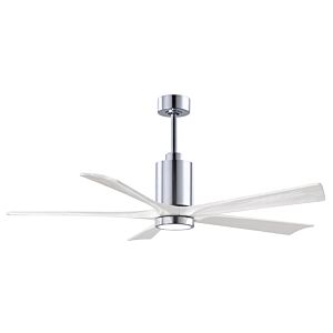 Patricia 6-Speed DC 60" Ceiling Fan w/ Integrated Light Kit in Polished Chrome with Matte White blades