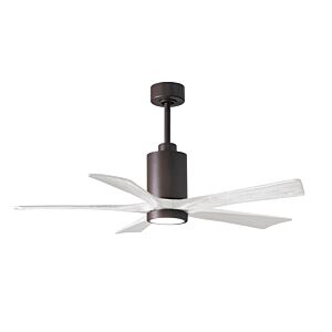 Patricia 6-Speed DC 52" Ceiling Fan w/ Integrated Light Kit in Textured Bronze with Matte White blades