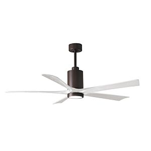 Patricia 6-Speed DC 60" Ceiling Fan w/ Integrated Light Kit in Textured Bronze with Matte White blades
