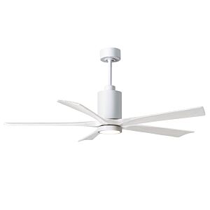 Patricia 6-Speed DC 60" Ceiling Fan w/ Integrated Light Kit in White with Matte White blades