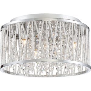 Crystal Cove 4-Light Flush Mount in Polished Chrome