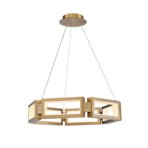 Mies 6-Light LED Chandelier in Aged Brass