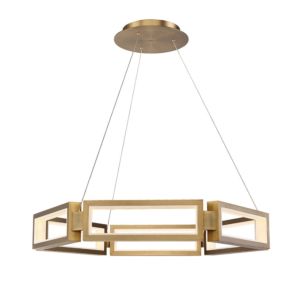 Modern Forms Mies 35 Inch Chandelier in Aged Brass