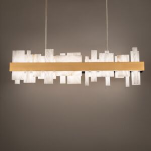 Acropolis 2-Light LED Linear Pendant in Aged Brass