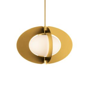 Echelon 1-Light LED Pendant in Aged Brass