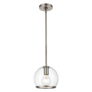 Alora Coast Pendant Light in Aged Nickel And Clear Glass